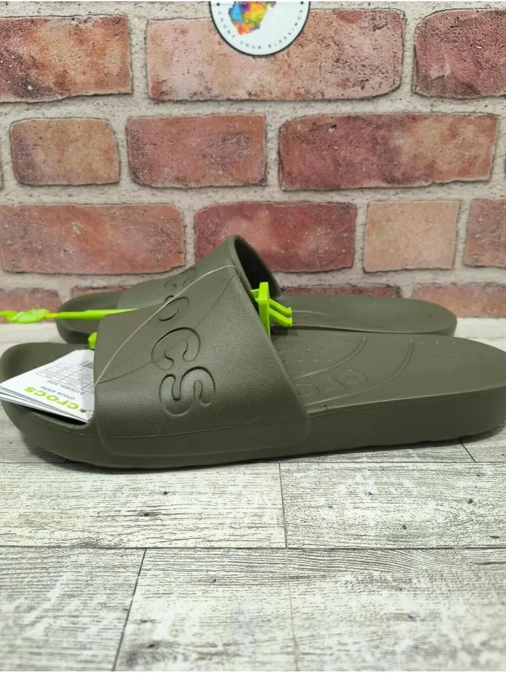 Crocs Essentials Slide Men's 8 Women's 10 Army Green Comfort 210088-309 NWT